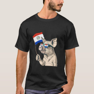 Paraguay-Flagge Paraguayanische Wurzeln Schwein Pa T-Shirt