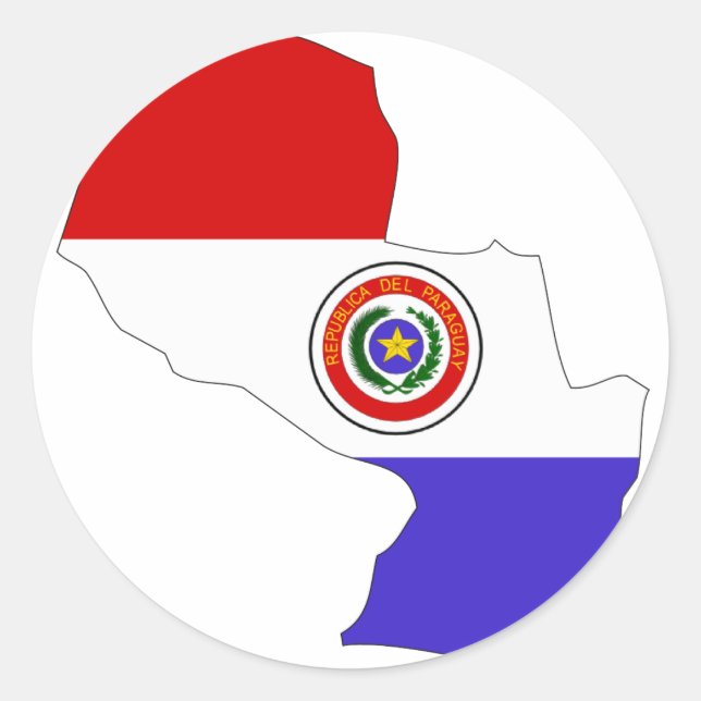 Paraguay-Flagge Runder Aufkleber (Vorderseite)