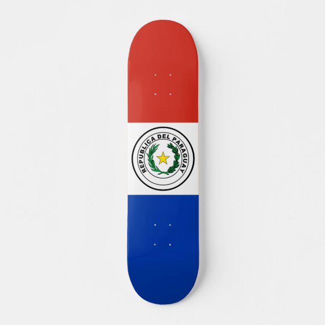 Paraguay-Flagge Skateboard (Vorne)