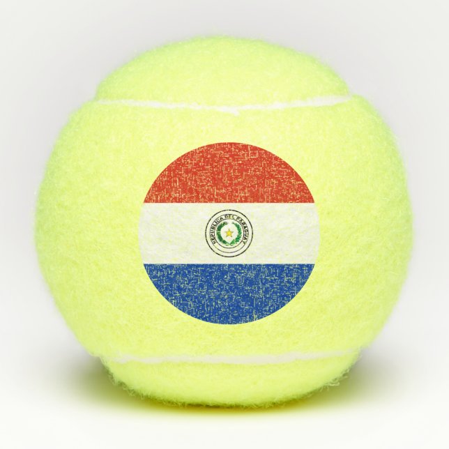 Paraguay-Flagge Tennisbälle (Vorderseite)