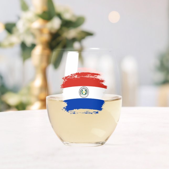 Paraguay-Flagge Weinglas Ohne Stiel (Insitu (Hochzeit))
