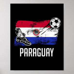 Paraguay Flaggen Trikot Paraguayanische Fußballman Poster