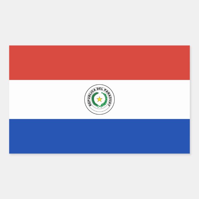 Paraguay* Flaggenaufkleber Rechteckiger Aufkleber (Vorderseite)