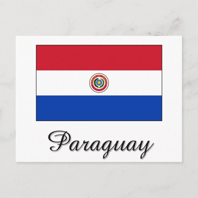 Paraguay-Flaggendesign Postkarte (Vorderseite)