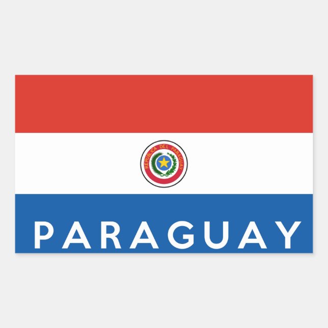 Paraguay-Flaggenname-Text Rechteckiger Aufkleber (Vorderseite)