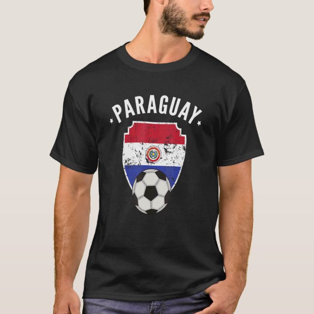 Paraguay Fußball Flag Fußball Paraguayan Pride Roo T-Shirt (Vorderseite)