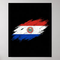 Paraguay Fußballfan zerrissene Flagge Nationalstol