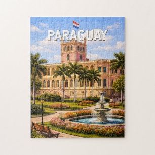 Paraguay Illustration Reise Kunst Vintage Puzzle