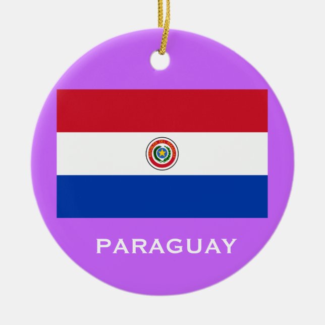 PARAGUAY* kundenspezifische Weihnachtsverzierung Keramikornament (Vorne)