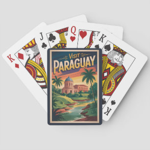 Paraguay Landschaft Illustration Reise Kunst Vinta Spielkarten