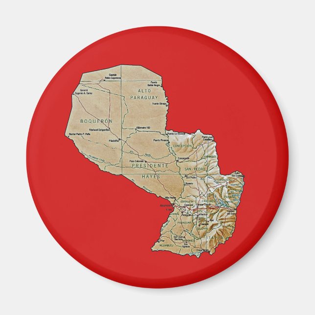 Paraguay Map Magnet (Vorne)