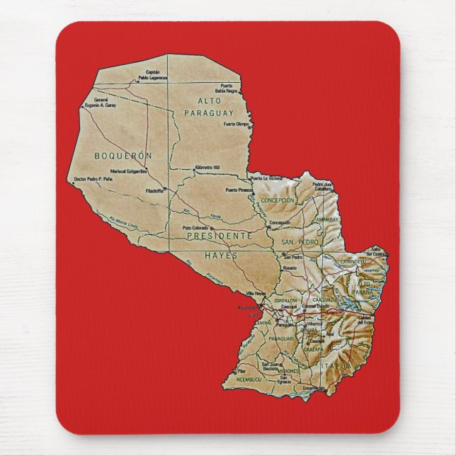 Paraguay Map Mousepad (Vorne)
