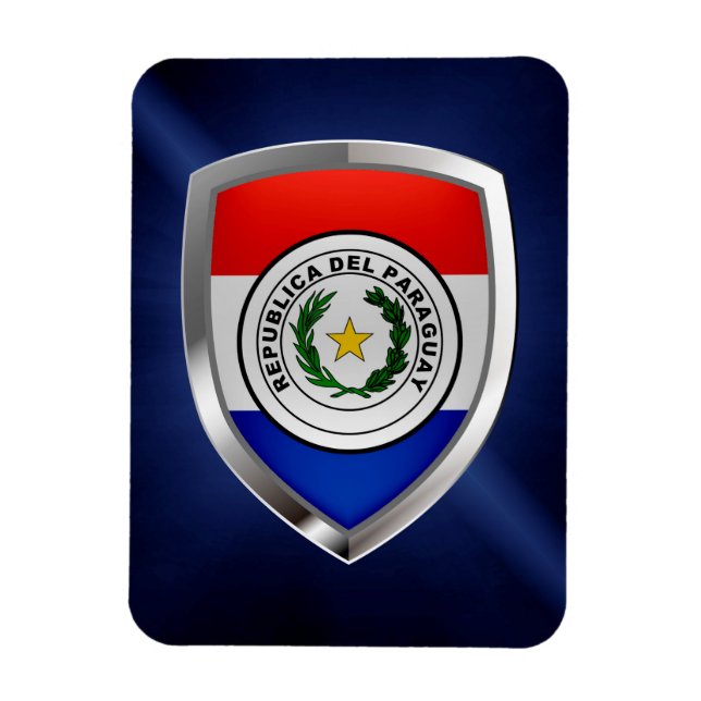 Paraguay Metallic Emblem Magnet (Vertikal)