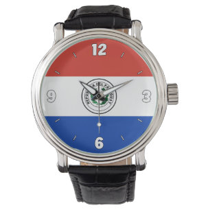 Paraguay National Flag Elegant Patriotic Armbanduhr
