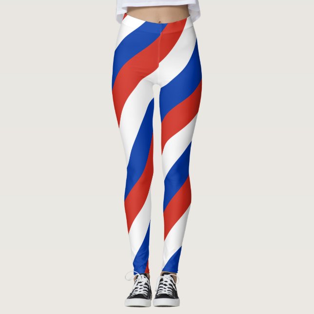Paraguay National Flag Farben diagonal gestreift Leggings (Vorderseite)