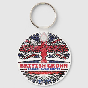 Paraguay Paraguay britisch UK Baum Wurzeln Flagge Schlüsselanhänger