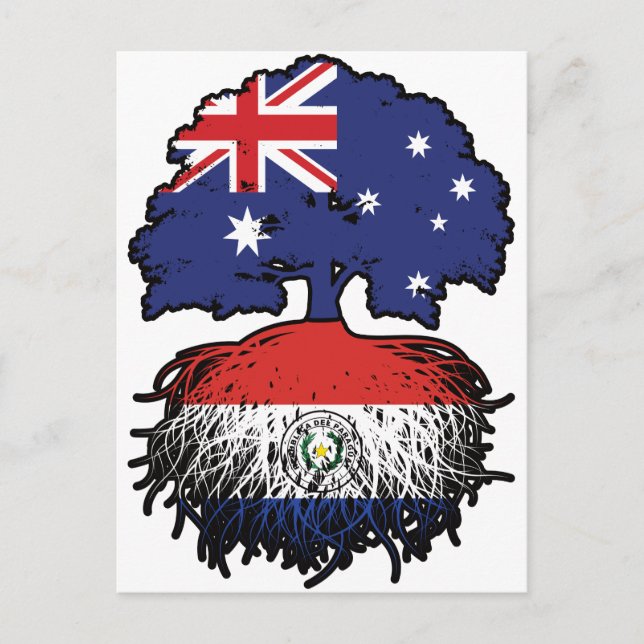 Paraguay Paraguayan Australian Australia Tree Root Postkarte (Vorderseite)