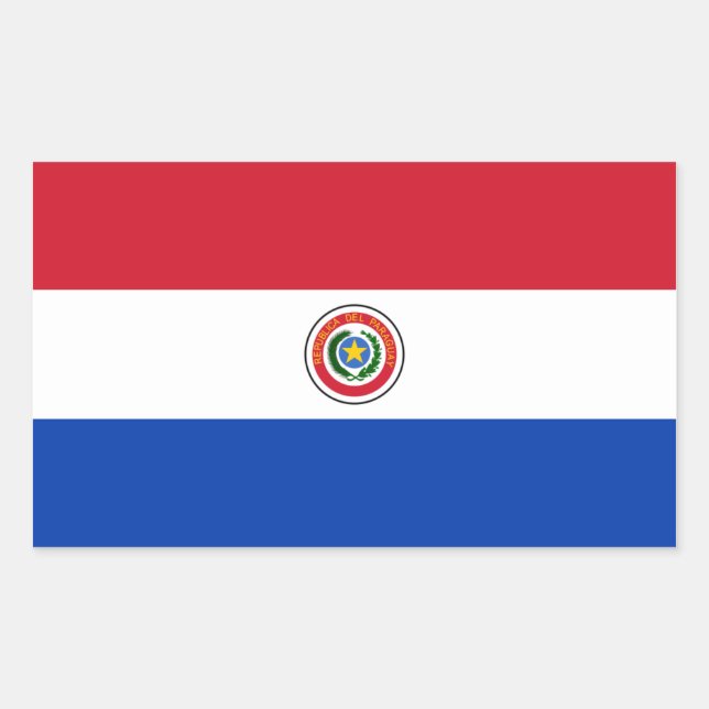 Paraguay/Paraguayische Flagge Rechteckiger Aufkleber (Vorderseite)