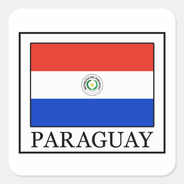 Paraguay Quadratischer Aufkleber (Vorderseite)