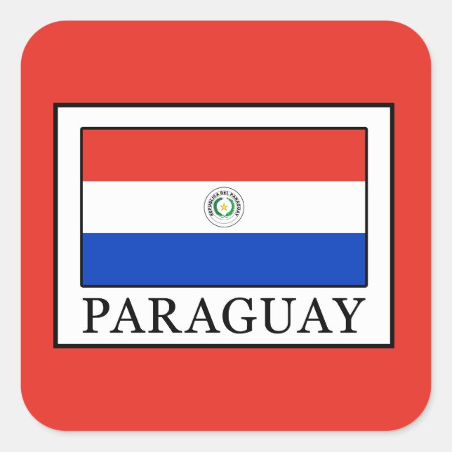 Paraguay Quadratischer Aufkleber (Vorderseite)