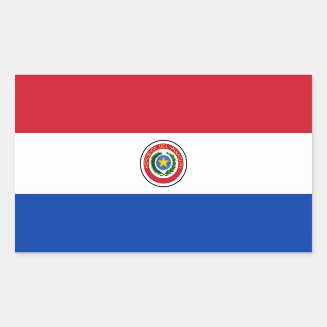 PARAGUAY RECHTECKIGER AUFKLEBER (Vorderseite)