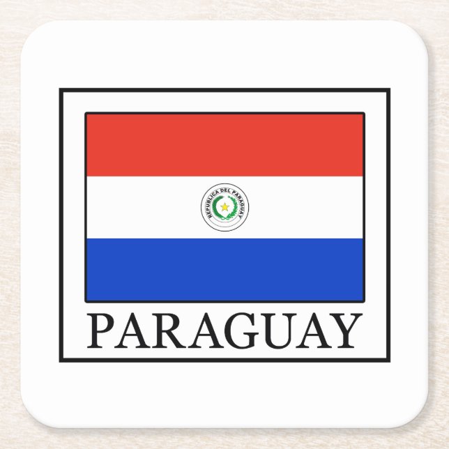 Paraguay Rechteckiger Pappuntersetzer (Vorderseite)