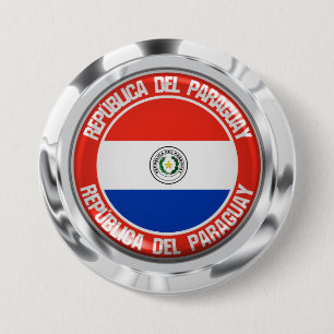 Paraguay Round Emblem Button