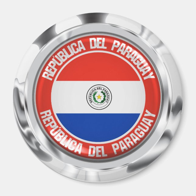 Paraguay Round Emblem Magnet (Vorne)