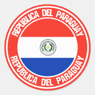 Paraguay Round Emblem Runder Aufkleber