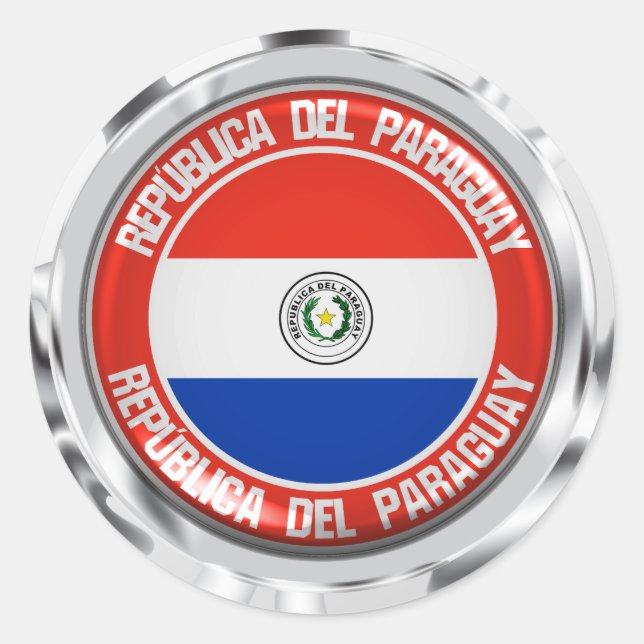 Paraguay Round Emblem Runder Aufkleber (Vorderseite)