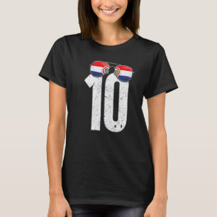 Paraguay Soccer Player Nummer 10 Paraguayische Fla T-Shirt