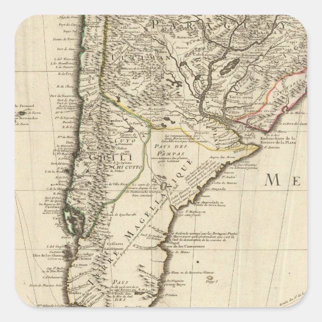Paraguay, Südamerika Quadratischer Aufkleber (Vorderseite)