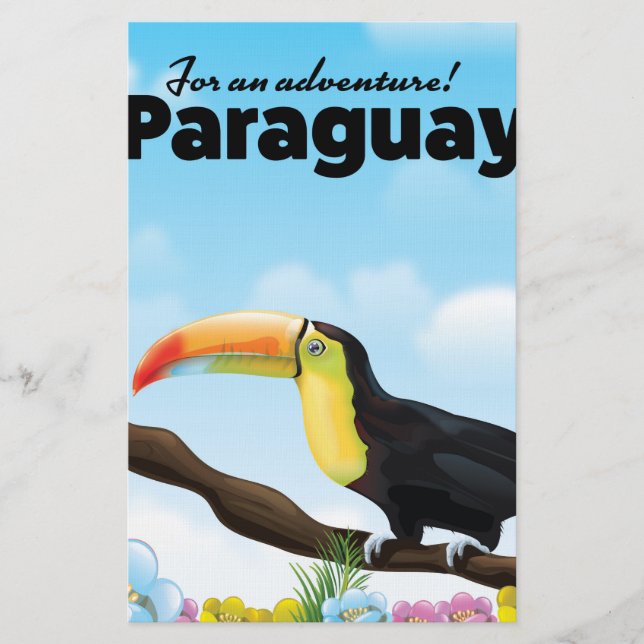 Paraguay Toucan Reiseplakat Briefpapier (Vorderseite)