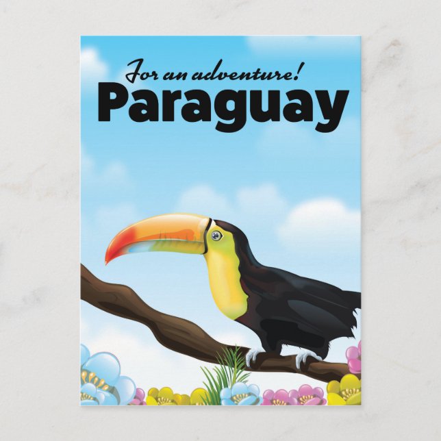 Paraguay Toucan Reiseplakat Postkarte (Vorderseite)