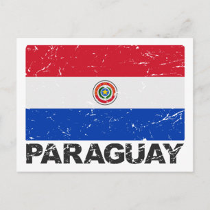 Paraguay-Vintage-Flagge Postkarte