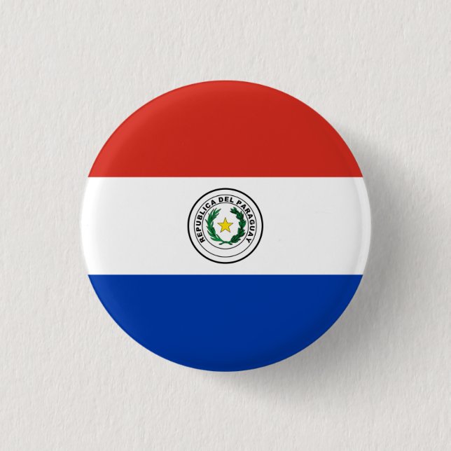 Paraguayische Flagge, Flagge Paraguays Button (Vorderseite)