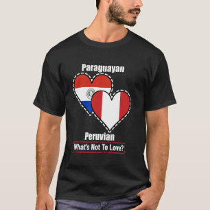 Paraguayische Peruanische Herzflaggen Was gibt es  T-Shirt