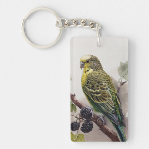 Parakeet auf einer Mulberry-Zweigstelle Schlüsselanhänger