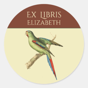 Parakeet-Buchzeichen Runder Aufkleber