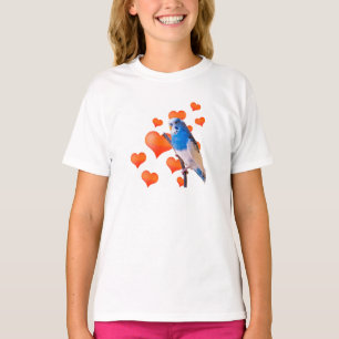 Parakeet-Herzenraglan-Hülsen-T-Shirt T-Shirt
