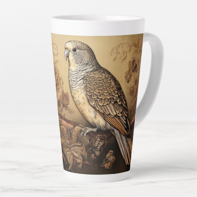 Parakeet in Sepia Tones Milchtasse (Rechte Ecke)