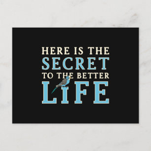 Parakeet Lover Secret to Better Life Budgerigar Postkarte
