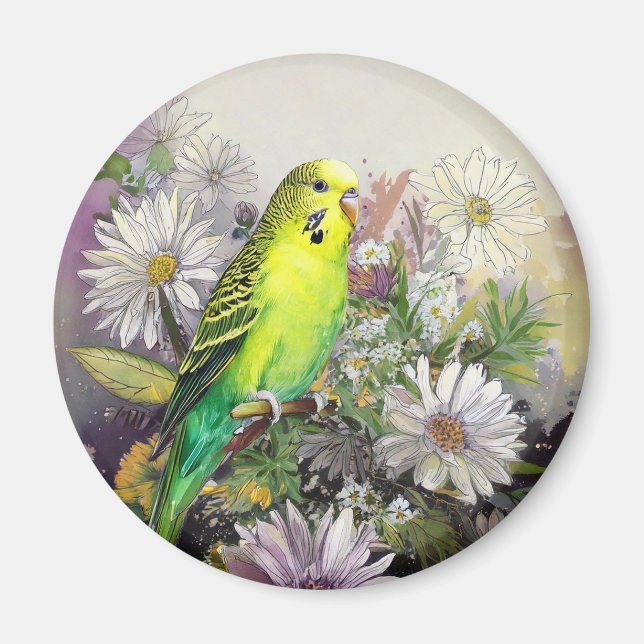 Parakeet und Daisies Magnet (Vorne)