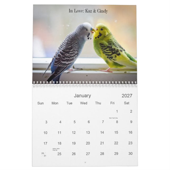 Parakeetkalender Kalender (Jan 2027)
