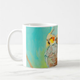 Parakeets im Liebe-hellblauen Wickelrock Tasse