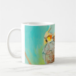 Parakeets im Liebe-hellblauen Wickelrock Tasse