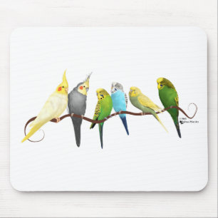 Parakeets u. Cockatiels! Mousepad