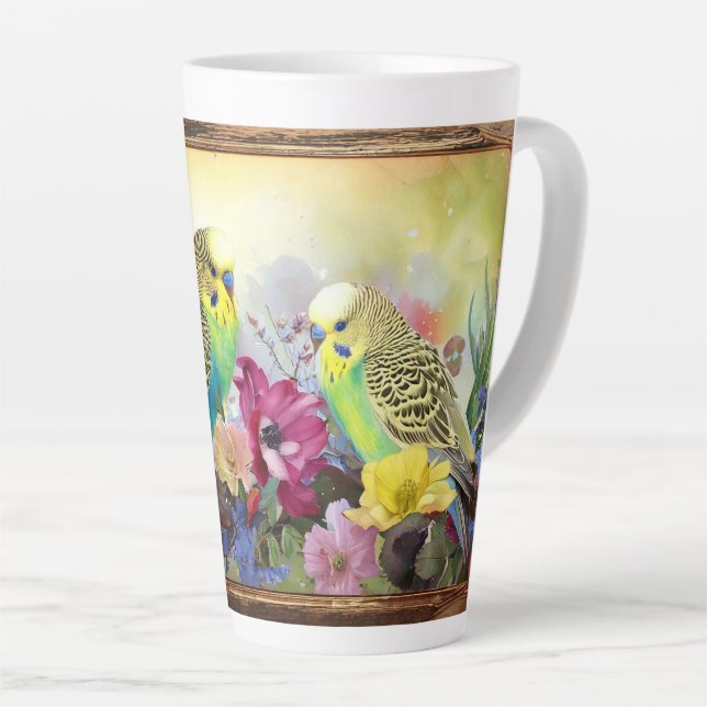 Parakeets und Wildblumen Milchtasse (Rechte Ecke)