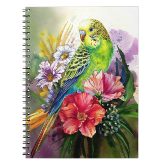 Paraket und Blume-Notebook Notizblock