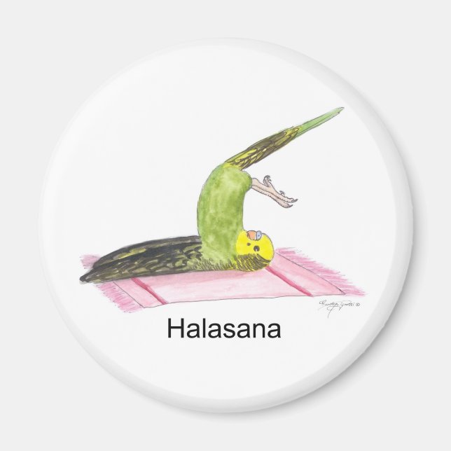 Paraket Yoga, Pose pflügen (mit Text) Magnet (Vorne)